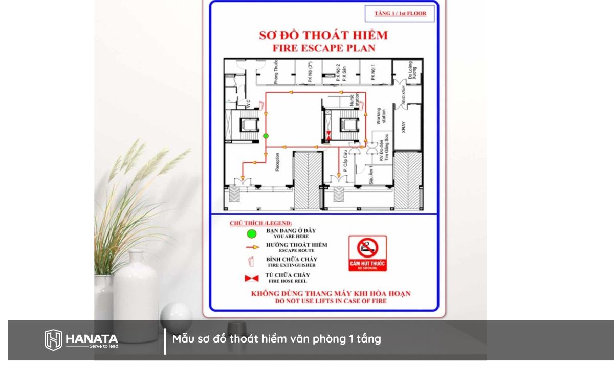 Mẫu sơ đồ thoát hiểm tầng 1
